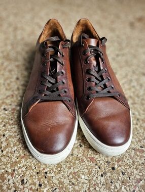 Men's Thursday Everyday Soft Brown Leather Sneakers Shoes Size 12.5. 12172